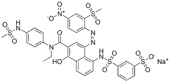 3-[6-[N-Ethyl-N-(p-methylsulfonylaminophenyl)carbamoyl]-5-hydroxy-8-(2-methylsulfonyl-4-nitrophenylazo)-1-naphtylaminosulfonyl]benzenesulfonic acid sodium salt CAS#: 97344-69-9