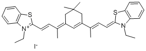 3-ETHYL-2-[(E)-3-(3-((E)-3-[3-ETHYL-1,3-BENZOTHIAZOL-2(3H)-YLIDENE]-1-METHYL-1-PROPENYL)-5,5-DIMETHYL-2-CYCLOHEXEN-1-YLIDENE)-1-BUTENYL]-1,3-BENZOTHIAZOL-3-IUM IODIDE CAS#: 92570-00-8