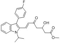 3-Methyl(E)-7-[3-(4-fluorophenyl)-1-methylethyl-indol-2-yl]-3-hydroxy-5-oxohept-6-enoate CAS#: 93957-52-9