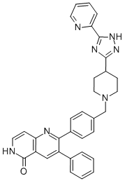 3-Phenyl-2-[4-[[4-[5-(2-pyridinyl)-1H-1,2,4-triazol-3-yl]-1-piperidinyl]methyl]phenyl]-1,6-Naphthyridin-5(6H)-one CAS#: 893422-47-4