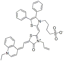 3-allyl-2-[[4,5-diphenyl-3-(4-sulphonatobutyl)thiazol-2(3H)-ylidene]methyl]-5-[(1-ethylquinolin-4(1H)-ylidene)ethylidene]-4-oxothiazolium CAS#: 93857-85-3