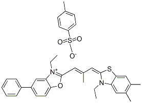 3-ethyl-2-[3-(3-ethyl-5,6-dimethyl-3H-benzothiazol-2-ylidene)-2-methylprop-1-enyl]-5-phenylbenzoxazolium p-toluenesulphonate CAS#: 94158-33-5