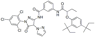 3-[m-[2-(2,4-Di-tert-pentylphenoxy)butyrylamino]benzoylamino]-1-(2,4,6-trichlorophenyl)-4-(1H-pyrazol-1-yl)-1H-pyrazol-5(4H)-one CAS#: 96124-76-4