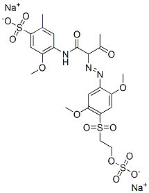 4-[2-[4-[2-(Sulfooxy)ethylsulfonyl]-2,5-dimethoxyphenylazo]-3-oxobutyrylamino]-5-methoxy-2-methylbenzenesulfonic acid disodium salt CAS#: 93912-54-0