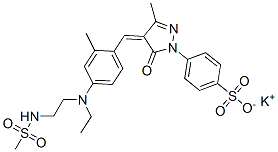 4-[4-[[4-[Ethyl[2-[(methylsulfonyl)amino]ethyl]amino]-2-methylphenyl]methylene]-4,5-dihydro-3-methyl-5-oxo-1H-pyrazol-1-yl]benzenesulfonic acid potassium salt CAS#: 94491-22-2