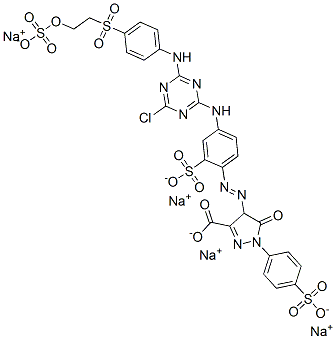 4-[[4-[[4-chloro-6-[[4-[[2-(sulphooxy)ethyl]sulphonyl]phenyl]amino]-1,3,5-triazin-2-yl]amino]-2-sulphophenyl]azo]-4,5-dihydro-5-oxo-1-(4-sulphophenyl)-1H-pyrazole-3-carboxylic acid, sodium salt CAS#: 94157-83-2