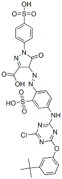 4-[[4-[[6-[3-(tert-butyl)phenoxy]-4-chloro-1,3,5-triazin-2-yl]amino]-2-sulphophenyl]azo]-4,5-dihydro-5-oxo-1-(4-sulphophenyl)-1H-pyrazole-3-carboxylic acid CAS#: 94042-71-4