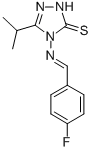 4-[(4-FLUOROPHENYL)METHYLIDENEAMINO]-5-PROPAN-2-YL-2H-1,2,4-TRIAZOLE-3(4H)-THIONE CAS#: 887867-14-3