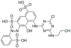 4-[[4-chloro-6-[(2-hydroxyethyl)amino]-1,3,5-triazin-2-yl]amino]-5-hydroxy-6-[(2-sulphophenyl)azo]naphthalene-1,7-disulphonic acid CAS#: 97467-69-1