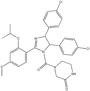 4-[[4,5-Bis(4-chlorophenyl)-4,5-dihydro-2-[4-methoxy-2-(1-methylethoxy)phenyl]-1H-imidazol-1-yl]carbonyl]-2-piperazinone CAS#: 890090-75-2