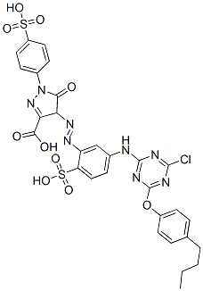 4-[[5-[[4-(4-butylphenoxy)-6-chloro-1,3,5-triazin-2-yl]amino]-2-sulphophenyl]azo]-4,5-dihydro-5-oxo-1-(4-sulphophenyl)-1H-pyrazole-3-carboxylic acid CAS#: 97417-01-1