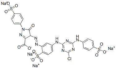4-[[5-[[4-chloro-6-[(4-sulphophenyl)amino]-1,3,5-triazin-2-yl]amino]-2-sulphophenyl]azo]-4,5-dihydro-5-oxo-1-(4-sulphophenyl)-1H-pyrazole-3-carboxylic acid, sodium salt CAS#: 94006-24-3