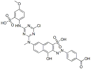 4-[[6-[[4-chloro-6-[(4-methoxy-2-sulphophenyl)amino]-1,3,5-triazin-2-yl]methylamino]-1-hydroxy-3-sulpho-2-naphthyl]azo]benzoic acid CAS#: 94159-07-6