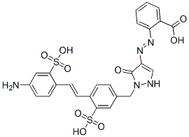 4'-Amino-4-[[4-(2-carboxyphenylazo)-5-oxo-2,5-dihydro-1H-pyrazol-1-yl]methyl]stilbene-2,2'-disulfonic acid CAS#: 92815-67-3