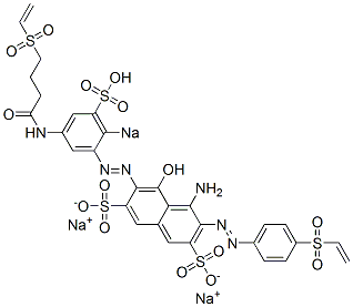 4-Amino-5-hydroxy-6-[2-sodiosulfo-5-(4-vinylsulfonylbutyrylamino)phenylazo]-3-(4-vinylsulfonylphenylazo)-2,7-naphthalenedisulfonic acid disodium salt CAS#: 98635-34-8