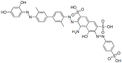 4-amino-3-[[4'-[(2,4-dihydroxyphenyl)azo]-3,3'-dimethyl[1,1'-biphenyl]-4-yl]azo]-5-hydroxy-6-[(4-sulphophenyl)azo]naphthalene-2,7-disulphonic acid CAS#: 94022-40-9