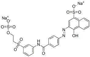 4-hydroxy-3-[[4-[[[3-[[2-(sulphooxy)ethyl]sulphonyl]phenyl]amino]carbonyl]phenyl]azo]naphthalene-1-sulphonic acid, sodium salt CAS#: 93951-20-3