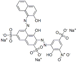 4-hydroxy-5-[(2-hydroxy-1-naphthyl)azo]-3-[(2-hydroxy-3-nitro-5-sulphophenyl)azo]naphthalene-2,7-disulphonic acid, sodium salt CAS#: 93940-13-7