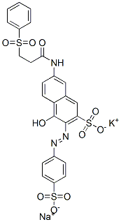 4-hydroxy-7-[[1-oxo-3-(phenylsulphonyl)propyl]amino]-3-[(4-sulphophenyl)azo]naphthalene-2-sulphonic acid, potassium sodium salt CAS#: 93803-31-7