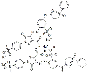 4,5-dihydro-5-oxo-4-[[4-[[1-oxo-3-(phenylsulphonyl)propyl]amino]-2-sulphophenyl]azo]-1-(4-sulphophenyl)-1H-pyrazole-3-carboxylic acid, potassium sodium salt CAS#: 94158-43-7