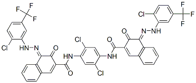 (4Z)-4-[[2-chloro-5-(trifluoromethyl)phenyl]hydrazinylidene]-N-[2,5-dichloro-4-[[(4E)-4-[[2-chloro-5-(trifluoromethyl)phenyl]hydrazinylidene]-3-oxo-naphthalene-2-carbonyl]amino]phenyl]-3-oxo-naphthalene-2-carboxamide CAS#: 94188-99-5