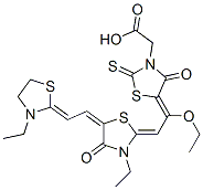 5-[1-ethoxy-2-[3-ethyl-5-[(3-ethylthiazolidin-2-ylidene)ethylidene]-4-oxothiazolidin-2-ylidene]ethylidene]-4-oxo-2-thioxothiazolidin-3-acetic acid CAS#: 93857-80-8