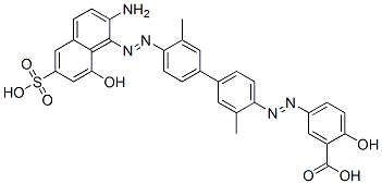 5-[[4'-[(2-amino-8-hydroxy-6-sulphonaphthalen-1-yl)azo]-3,3'-dimethyl[1,1'-biphenyl]-4-yl]azo]salicylic acid CAS#: 94022-43-2