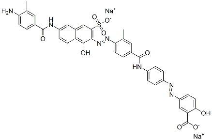 5-[[4-[[4-[[6-[(4-amino-3-methylbenzoyl)amino]-1-hydroxy-3-sulpho-2-naphthyl]azo]-3-methylbenzoyl]amino]phenyl]azo]salicylic acid, sodium salt CAS#: 93964-14-8