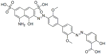 5-[[4'-[(8-amino-1-hydroxy-3,6-disulpho-2-naphthyl)azo]-3,3'-dimethoxy[1,1'-biphenyl]-4-yl]azo]salicylic acid CAS#: 93964-57-9