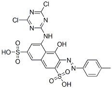 5-[(4,6-dichloro-1,3,5-triazin-2-yl)amino]-4-hydroxy-3-[(p-tolyl)azo]naphthalene-2,7-disulphonic acid CAS#: 94022-70-5
