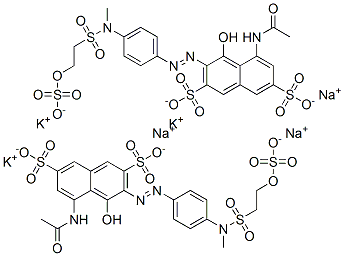 5-acetamido-4-hydroxy-3-[[4-[methyl[[2-(sulphooxy)ethyl]sulphonyl]amino]phenyl]azo]naphthalene-2,7-disulphonic acid, potassium sodium salt CAS#: 94109-45-2