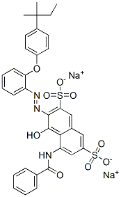 5-(benzoylamino)-4-hydroxy-3-[[2-[4-(tert-pentyl)phenoxy]phenyl]azo]naphthalene-2,7-disulphonic acid, sodium salt CAS#: 93892-28-5