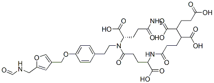 6-[[(1S)-3-[[(1S)-3-carbamoyl-1-carboxy-propyl]-[2-[4-[[5-(formamidome thyl)-3-furyl]methoxy]phenyl]ethyl]carbamoyl]-1-carboxy-propyl]carbamo yl]hexane-1,3,4-tricarboxylic acid CAS#: 94483-60-0