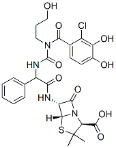 6-(2-(3-(2-chloro-3,4-dihydroxybenzoyl)-3-(3-hydroxypropyl)-1-ureido)-2-phenylacetamido)penicillanic acid CAS#: 92773-65-4