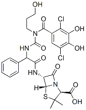 6-(2-(3-(2,5-dichloro-3,4-dihydroxybenzoyl)-3-(3-hydroxypropyl)-1-ureido)-2-phenylacetamido)penicillanic acid CAS#: 92773-66-5