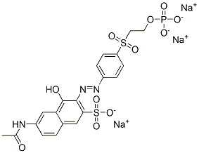 6-acetamido-4-hydroxy-3-[[4-[[2-(phosphonooxy)ethyl]sulphonyl]phenyl]azo]naphthalene-2-sulphonic acid, sodium salt CAS#: 94109-41-8