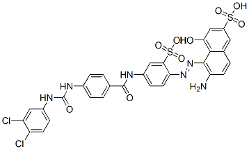 6-amino-5-[[4-[[4-[[[(3,4-dichlorophenyl)amino]carbonyl]amino]benzoyl]amino]-2-sulphophenyl]azo]-4-hydroxynaphthalene-2-sulphonic acid CAS#: 93857-74-0