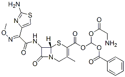 7-(2-(2-aminothiazol-4-yl)-2-methoxyiminoacetamido)-3-methyl-3-cephem-4-carboxylic acid glycyloxybenzoyloxymethyl ester CAS#: 90712-46-2