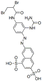 7-[[2-[(aminocarbonyl)amino]-4-[(2,3-dibromo-1-oxopropyl)amino]phenyl]azo]naphthalene-1,3-disulphonic acid CAS#: 93804-41-2