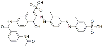 7-[[3-(acetylamino)benzoyl]amino]-4-hydroxy-3-[[2-methyl-4-[(2-methyl-4-sulphophenyl)azo]phenyl]azo]naphthalene-2-sulphonic acid CAS#: 94108-92-6