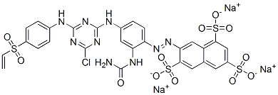 7-[4-[4-Chloro-6-(p-vinylsulfonylanilino)-1,3,5-triazin-2-ylamino]-2-ureidophenylazo]-1,3,6-naphthalenetrisulfonic acid trisodium salt CAS#: 95042-29-8