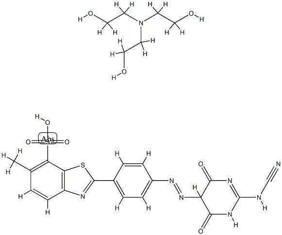 7-Benzothiazolesulfonic acid, 2-[4-[[2-(cyanoimino)hexahydro-4,6-dioxo-5-pyrimidinyl]azo]phenyl]-6-methyl-, compd. with 2,2',2''-nitrilotris[ethanol] CAS#: 96294-16-5