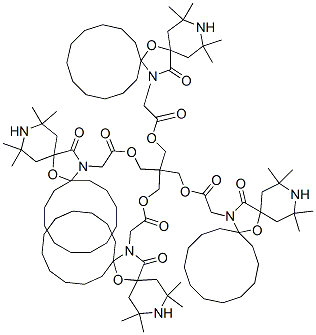 7-Oxa-3,20-diazadispiro[5.1.11.2]heneicosane-20-acetic acid, 2,2,4,4-tetramethyl-21-oxo-, 2,2-bis[[[(2,2,4,4-tetramethyl-21-oxo-7-oxa-3,20-diazadispiro[5.1.11.2]heneicos-20-yl)acetyl]oxy]methyl]-1,3-propanediyl ester CAS#: 95008-91-6