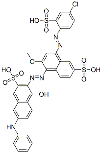 7-anilino-3-[[4-[(4-chloro-2-sulphophenyl)azo]-2-methoxy-6-sulphonaphthyl]azo]-4-hydroxynaphthalene-2-sulphonic acid CAS#: 93964-19-3