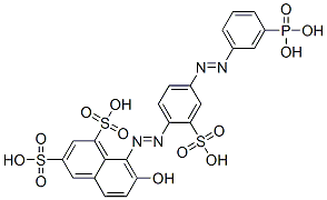 7-hydroxy-8-[[4-[(3-phosphonophenyl)azo]-2-sulphophenyl]azo]naphthalene-1,3-disulphonic acid CAS#: 93966-72-4