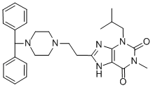 8-[2-(4-benzhydrylpiperazin-1-yl)ethyl]-1-methyl-3-(2-methylpropyl)-7H-purine-2,6-dione CAS#: 90749-32-9