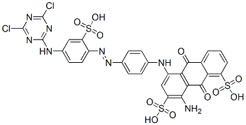 8-amino-5-[[4-[[4-[(4,6-dichloro-1,3,5-triazin-2-yl)amino]-2-sulphophenyl]azo]phenyl]amino]-9,10-dihydro-9,10-dioxoanthracene-1,7-disulphonic acid CAS#: 94386-49-9