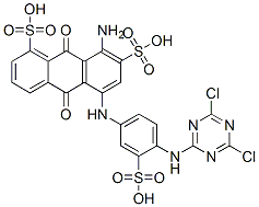 8-amino-5-[[4-[(4,6-dichloro-1,3,5-triazin-2-yl)amino]-3-sulphophenyl]amino]-9,10-dihydro-9,10-dioxoanthracene-1,7-disulphonic acid CAS#: 93858-28-7