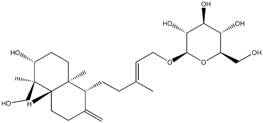 [(E)-5-[[(1R,4aβ)-Decahydro-6α-hydroxy-5β-(hydroxymethyl)-5,8aα-dimethyl-2-methylenenaphthalen]-1α-yl]-3-methyl-2-pentenyl]β-D-glucopyranoside CAS#: 90851-24-4
