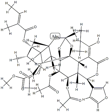 11α,12α-Bis(acetyloxy)-15-[(Z)-1-hydroxy-2-methylpropylidene]phragmalin 30-acetate 3-[(E)-2-methyl-2-butenoate] CAS#: 90930-97-5